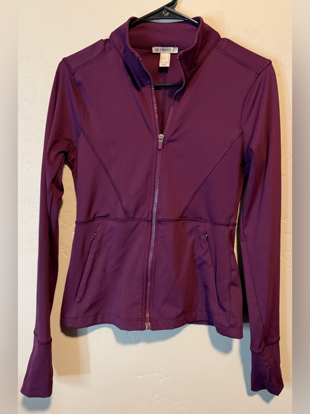 Forever 21 Plum Zip-Up Utility Jacket